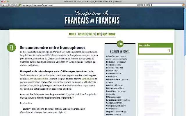 Dictionnaire québécois from Chrome web store to be run with OffiDocs Chromium online Dictionnaire québécois from Chrome web store to be run with OffiDocs Chromium online