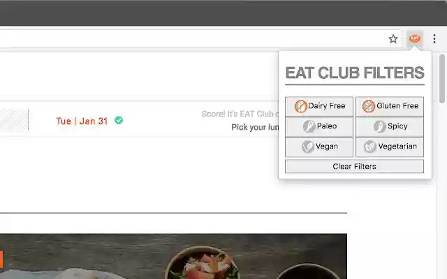 Eat Club Filters from Chrome web store to be run with OffiDocs Chromium online Eat Club Filters from Chrome web store to be run with OffiDocs Chromium online