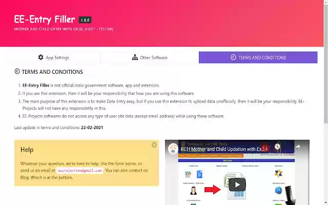 EE Entry Filler from Chrome web store to be run with OffiDocs Chromium online EE Entry Filler from Chrome web store to be run with OffiDocs Chromium online