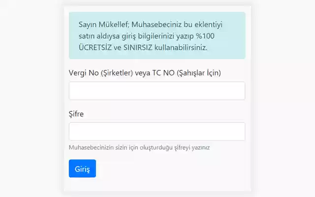 E Mükellef Toolbar from Chrome web store to be run with OffiDocs Chromium online E Mükellef Toolbar from Chrome web store to be run with OffiDocs Chromium online