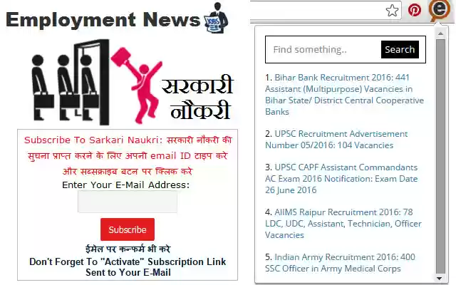 Employment News India from Chrome web store to be run with OffiDocs Chromium online Employment News India from Chrome web store to be run with OffiDocs Chromium online