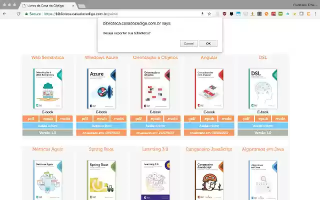 Exportar Biblioteca da Casa do Código from Chrome web store to be run with OffiDocs Chromium online Exportar Biblioteca da Casa do Código from Chrome web store to be run with OffiDocs Chromium online