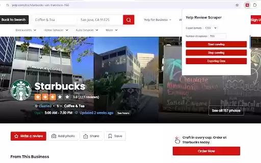 Export Yelp.com reviews to CSV with one click from Chrome web store to be run with OffiDocs Chromium online Export Yelp.com reviews to CSV with one click from Chrome web store to be run with OffiDocs Chromium online
