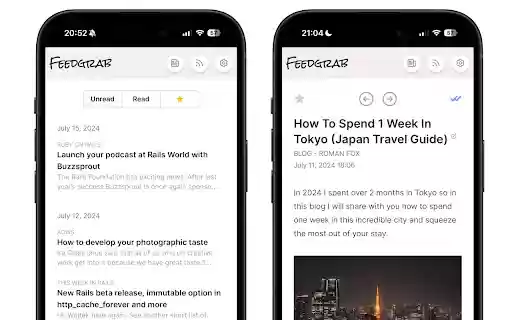 Feedgrab: A modern, beautiful and FREE RSS reader from Chrome web store to be run with OffiDocs Chromium online Feedgrab: A modern, beautiful and FREE RSS reader from Chrome web store to be run with OffiDocs Chromium online