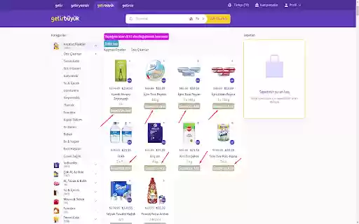 Getir Market Fiyat Karşılaştırması from Chrome web store to be run with OffiDocs Chromium online Getir Market Fiyat Karşılaştırması from Chrome web store to be run with OffiDocs Chromium online