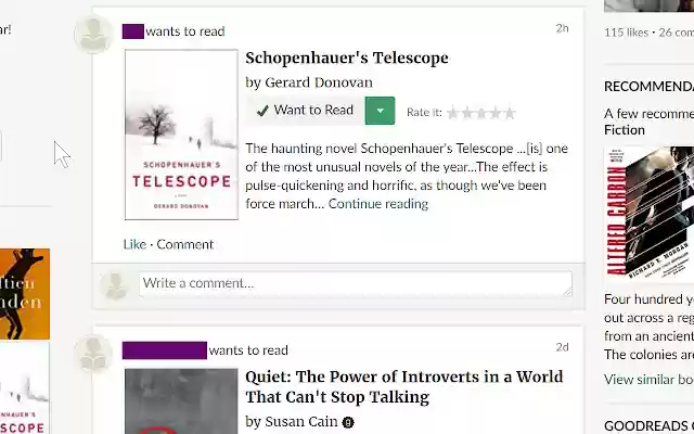 Goodreads feed filter from Chrome web store to be run with OffiDocs Chromium online Goodreads feed filter from Chrome web store to be run with OffiDocs Chromium online