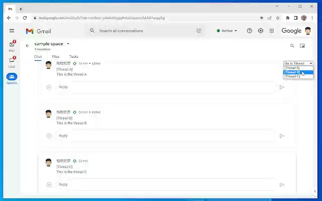 Google Chat Thread Switcher from Chrome web store to be run with OffiDocs Chromium online Google Chat Thread Switcher from Chrome web store to be run with OffiDocs Chromium online