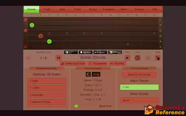Guitarists Reference from Chrome web store to be run with OffiDocs Chromium online Guitarists Reference from Chrome web store to be run with OffiDocs Chromium online