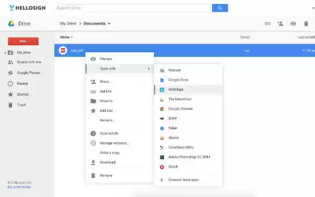 HelloSign: Online signatures made easy from Chrome web store to be run with OffiDocs Chromium online HelloSign: Online signatures made easy from Chrome web store to be run with OffiDocs Chromium online