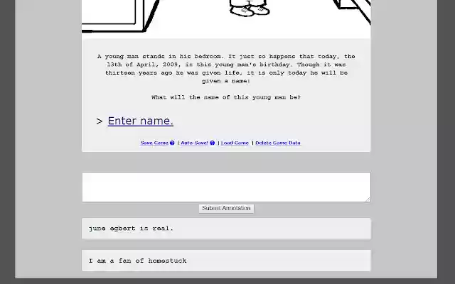 Homestuck Annotations from Chrome web store to be run with OffiDocs Chromium online Homestuck Annotations from Chrome web store to be run with OffiDocs Chromium online