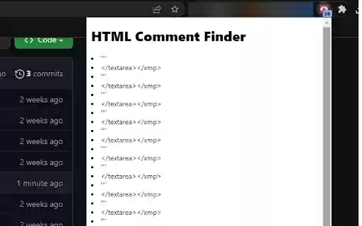 HTML Comments Finder from Chrome web store to be run with OffiDocs Chromium online HTML Comments Finder from Chrome web store to be run with OffiDocs Chromium online
