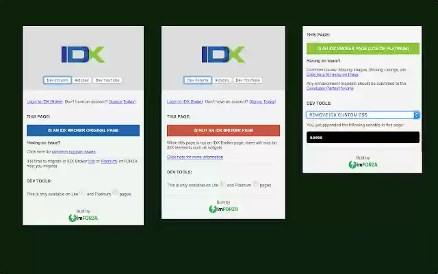 IDX Broker Developer Tools (by imFORZA) from Chrome web store to be run with OffiDocs Chromium online IDX Broker Developer Tools (by imFORZA) from Chrome web store to be run with OffiDocs Chromium online