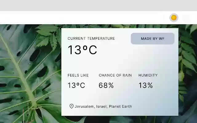 JLM Weather from Chrome web store to be run with OffiDocs Chromium online JLM Weather from Chrome web store to be run with OffiDocs Chromium online