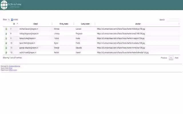 JSON As Table Viewer from Chrome web store to be run with OffiDocs Chromium online JSON As Table Viewer from Chrome web store to be run with OffiDocs Chromium online