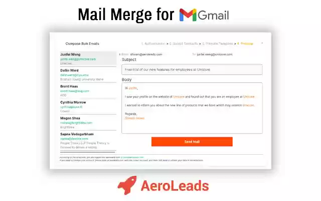 Mail Merge for Gmail Aeroleads from Chrome web store to be run with OffiDocs Chromium online Mail Merge for Gmail Aeroleads from Chrome web store to be run with OffiDocs Chromium online