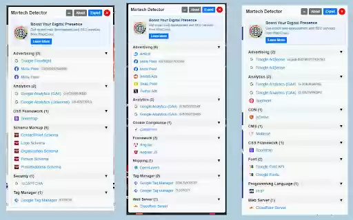 Martech Detector from Chrome web store to be run with OffiDocs Chromium online Martech Detector from Chrome web store to be run with OffiDocs Chromium online