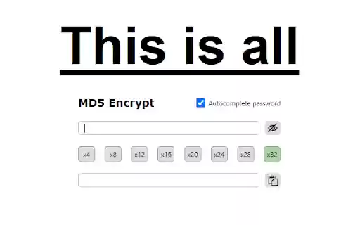 MD5 Encrypt from Chrome web store to be run with OffiDocs Chromium online MD5 Encrypt from Chrome web store to be run with OffiDocs Chromium online