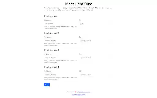 Meet Light Sync from Chrome web store to be run with OffiDocs Chromium online Meet Light Sync from Chrome web store to be run with OffiDocs Chromium online