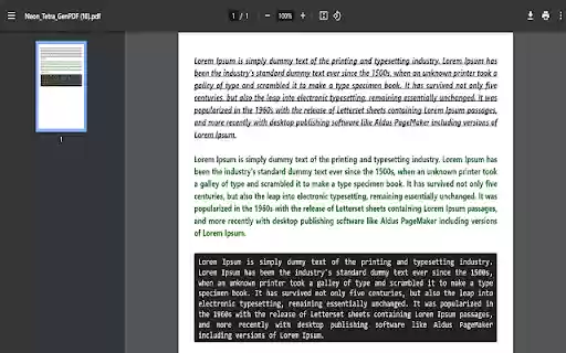 Neon Tetra GenPDF from Chrome web store to be run with OffiDocs Chromium online Neon Tetra GenPDF from Chrome web store to be run with OffiDocs Chromium online