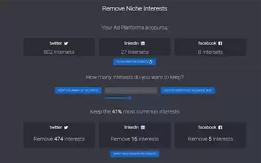 Niche Interest Remover from Chrome web store to be run with OffiDocs Chromium online Niche Interest Remover from Chrome web store to be run with OffiDocs Chromium online