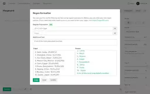 OpenAi Playground Regex from Chrome web store to be run with OffiDocs Chromium online OpenAi Playground Regex from Chrome web store to be run with OffiDocs Chromium online