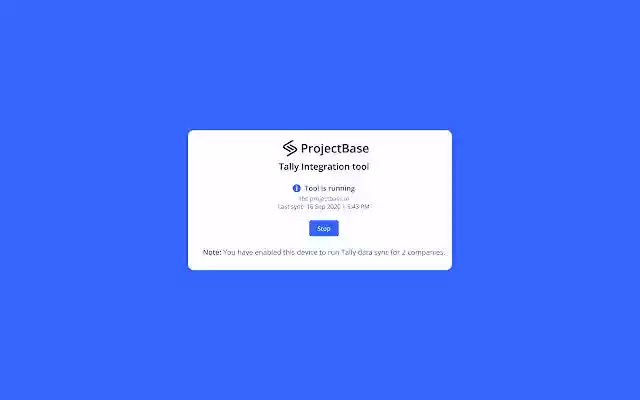 ProjectBase Tally Connector from Chrome web store to be run with OffiDocs Chromium online ProjectBase Tally Connector from Chrome web store to be run with OffiDocs Chromium online