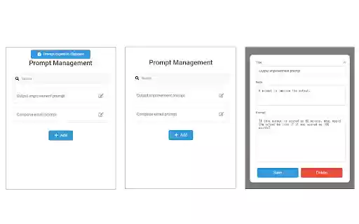 プロンプト管理/Prompt Management from Chrome web store to be run with OffiDocs Chromium online プロンプト管理/Prompt Management from Chrome web store to be run with OffiDocs Chromium online