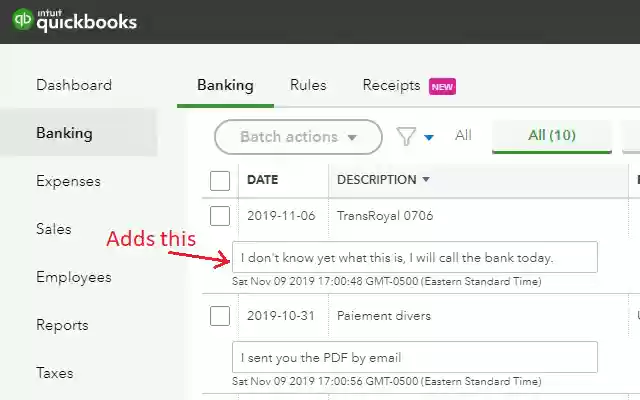QBO banking notes from Chrome web store to be run with OffiDocs Chromium online QBO banking notes from Chrome web store to be run with OffiDocs Chromium online