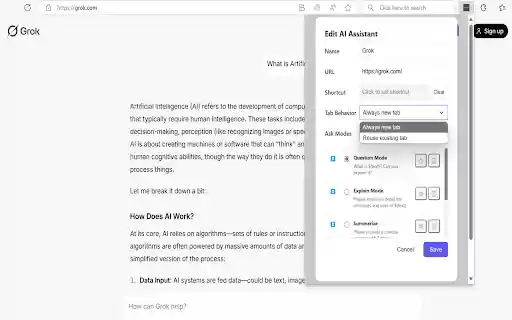 Quick Ask AI from Chrome web store to be run with OffiDocs Chromium online Quick Ask AI from Chrome web store to be run with OffiDocs Chromium online