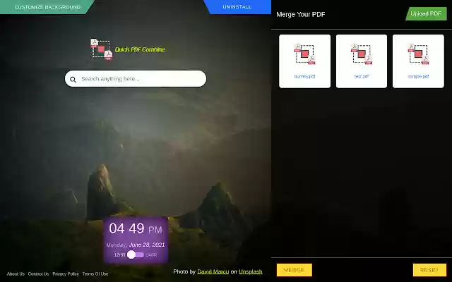 Quick PDF Combine Extension from Chrome web store to be run with OffiDocs Chromium online Quick PDF Combine Extension from Chrome web store to be run with OffiDocs Chromium online