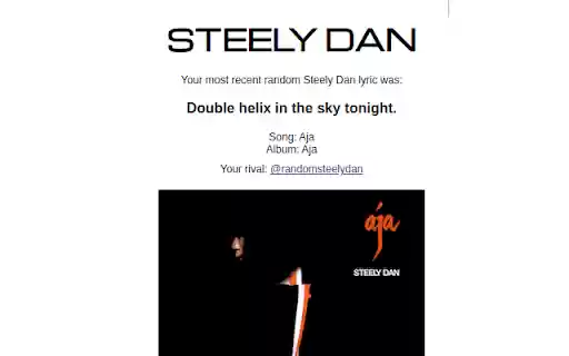 Random Steely Dan from Chrome web store to be run with OffiDocs Chromium online Random Steely Dan from Chrome web store to be run with OffiDocs Chromium online