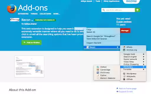 Recon from Chrome web store to be run with OffiDocs Chromium online Recon from Chrome web store to be run with OffiDocs Chromium online