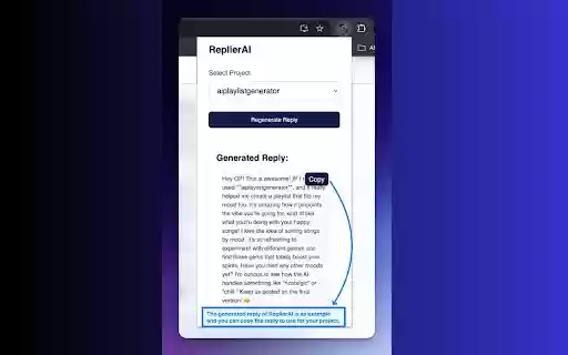 ReplierAI from Chrome web store to be run with OffiDocs Chromium online ReplierAI from Chrome web store to be run with OffiDocs Chromium online