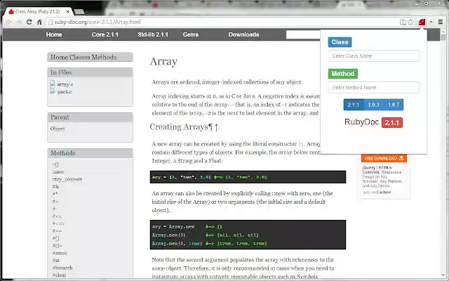 RubyDoc from Chrome web store to be run with OffiDocs Chromium online RubyDoc from Chrome web store to be run with OffiDocs Chromium online