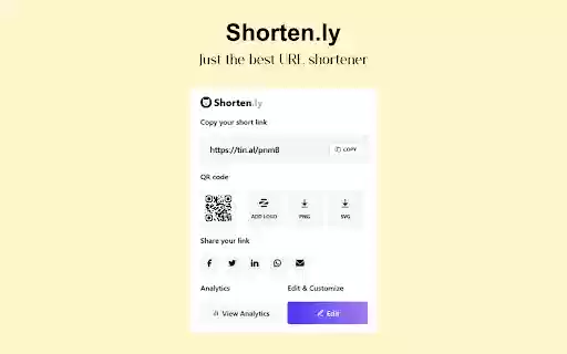 Shorten.ly Free URL shortener from Chrome web store to be run with OffiDocs Chromium online Shorten.ly Free URL shortener from Chrome web store to be run with OffiDocs Chromium online