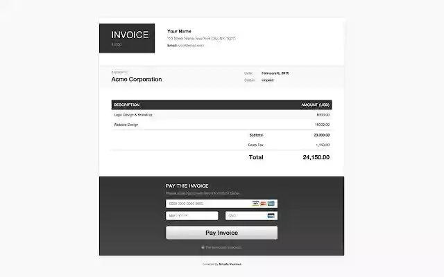 Simple Invoices from Chrome web store to be run with OffiDocs Chromium online Simple Invoices from Chrome web store to be run with OffiDocs Chromium online