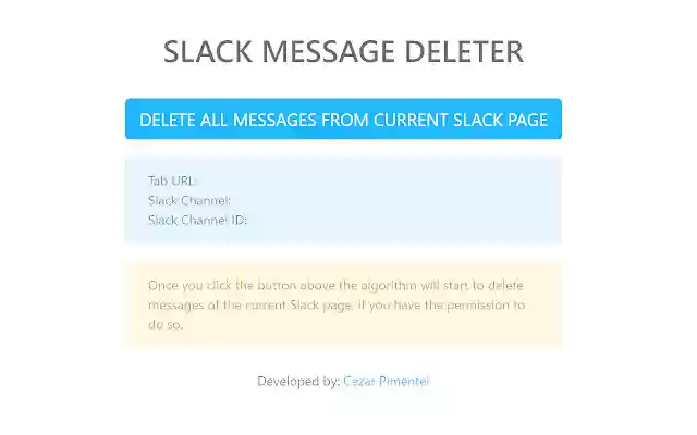 Slack Message Deleter from Chrome web store to be run with OffiDocs Chromium online Slack Message Deleter from Chrome web store to be run with OffiDocs Chromium online
