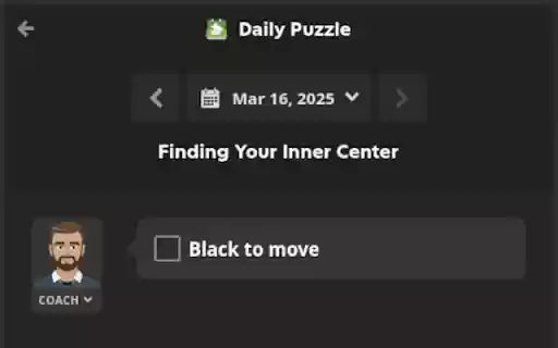 Spoiler Free Daily Chess Puzzle from Chrome web store to be run with OffiDocs Chromium online Spoiler Free Daily Chess Puzzle from Chrome web store to be run with OffiDocs Chromium online