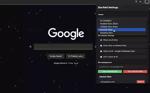 Starfield Dark Mode from Chrome web store to be run with OffiDocs Chromium online Starfield Dark Mode from Chrome web store to be run with OffiDocs Chromium online