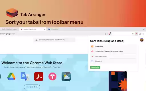Tab Arranger from Chrome web store to be run with OffiDocs Chromium online Tab Arranger from Chrome web store to be run with OffiDocs Chromium online