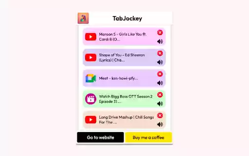 TabJockey Mute All Tabs with Ease from Chrome web store to be run with OffiDocs Chromium online TabJockey Mute All Tabs with Ease from Chrome web store to be run with OffiDocs Chromium online