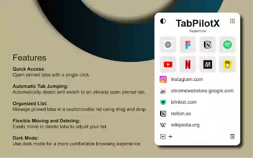 TabPilotX A Simple Tab Manager from Chrome web store to be run with OffiDocs Chromium online TabPilotX A Simple Tab Manager from Chrome web store to be run with OffiDocs Chromium online