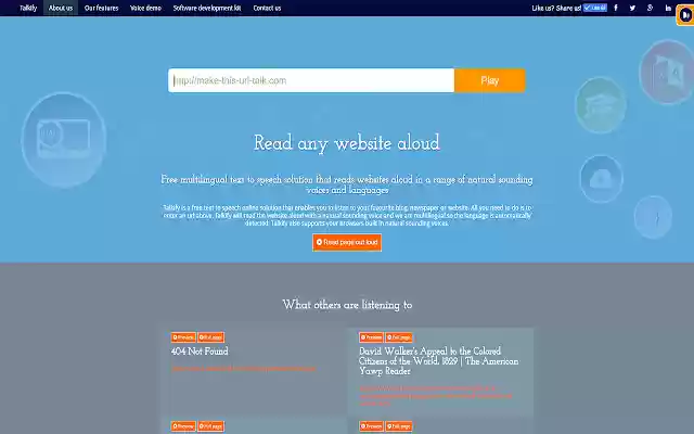 Talkify from Chrome web store to be run with OffiDocs Chromium online Talkify from Chrome web store to be run with OffiDocs Chromium online