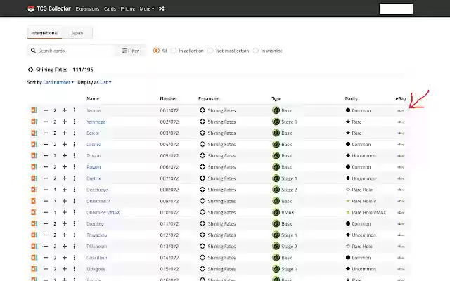 TCG Collector Ebayer from Chrome web store to be run with OffiDocs Chromium online TCG Collector Ebayer from Chrome web store to be run with OffiDocs Chromium online