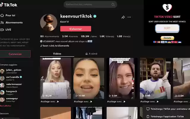 Tiktok user videos sort from Chrome web store to be run with OffiDocs Chromium online Tiktok user videos sort from Chrome web store to be run with OffiDocs Chromium online