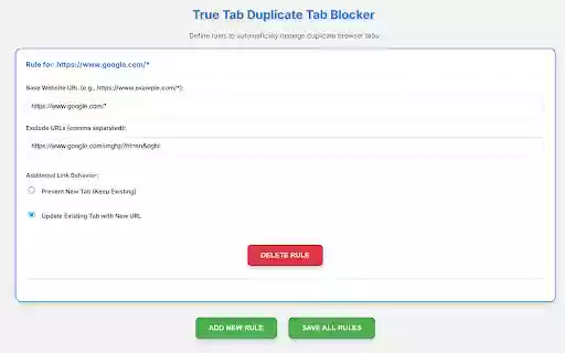 True Tab Duplicate Tab Blocker from Chrome web store to be run with OffiDocs Chromium online True Tab Duplicate Tab Blocker from Chrome web store to be run with OffiDocs Chromium online