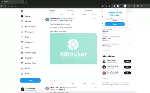 Twitter Video Blocker from Chrome web store to be run with OffiDocs Chromium online Twitter Video Blocker from Chrome web store to be run with OffiDocs Chromium online