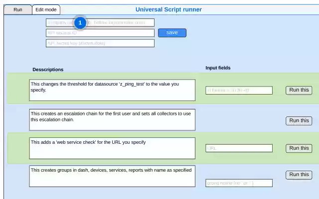 Universal script runner from Chrome web store to be run with OffiDocs Chromium online Universal script runner from Chrome web store to be run with OffiDocs Chromium online