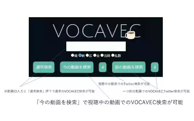 VOCAVEC for Kiite Cafe from Chrome web store to be run with OffiDocs Chromium online VOCAVEC for Kiite Cafe from Chrome web store to be run with OffiDocs Chromium online