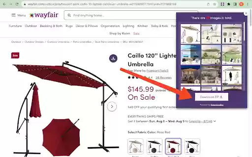 Wayfair Images Downloader from Chrome web store to be run with OffiDocs Chromium online Wayfair Images Downloader from Chrome web store to be run with OffiDocs Chromium online